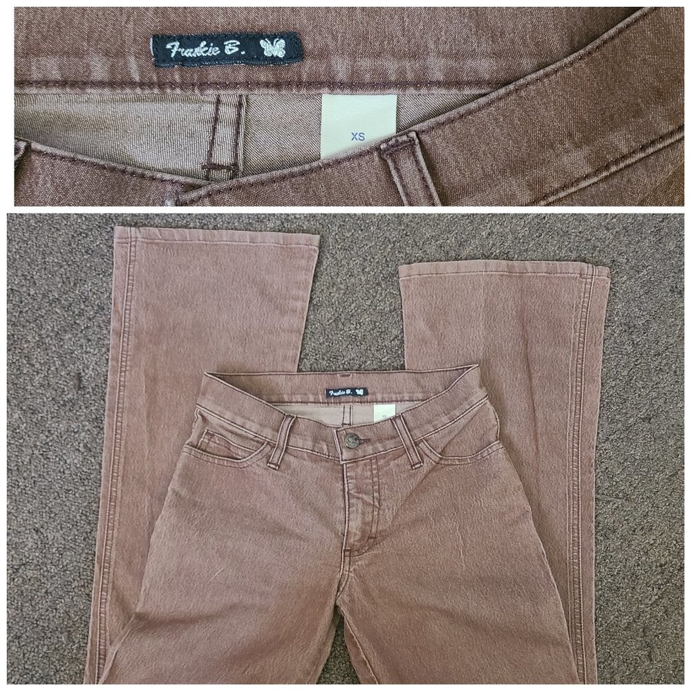 Frankie B Brown Flare Leg Jeans